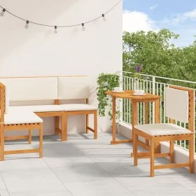 4-Piece Garden Dining Set with Cushions - Solid Acacia Wood by , garden benches - Ref: Foro24-3329101, Price: 473,42 €, Disco...