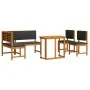 4-Piece Garden Dining Set with Solid Acacia Wood Cushions | Foro24.es | Tu tienda online para hogar, jardín y más Foro24.es