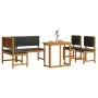 4-teiliges Garten-Esszimmerset mit Kissen aus massivem Akazienholz von , Gartenbänke - Ref: Foro24-3329102, Preis: 476,05 €, ...