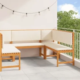 5-piece garden set with solid acacia wood cushions