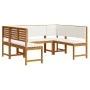 5-piece garden set with solid acacia wood cushions by , garden benches - Ref: Foro24-3329103, Price: 558,63 €, Discount: %