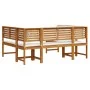Juego de jardín de 5 piezas con cojines de madera maciza de acacia de , Bancos de jardín - Ref: Foro24-3329103, Precio: 558,6...