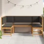 5-teiliges Gartenset mit Kissen aus massivem Akazienholz von , Gartenbänke - Ref: Foro24-3329104, Preis: 535,59 €, Rabatt: %