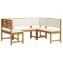 3-teiliges Gartenset mit Kissen aus massivem Akazienholz von , Gartenbänke - Ref: Foro24-3329105, Preis: 459,47 €, Rabatt: %