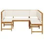 3-teiliges Gartenset mit Kissen aus massivem Akazienholz von , Gartenbänke - Ref: Foro24-3329105, Preis: 459,47 €, Rabatt: %