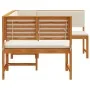 3-teiliges Gartenset mit Kissen aus massivem Akazienholz von , Gartenbänke - Ref: Foro24-3329105, Preis: 459,47 €, Rabatt: %