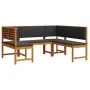 3-Piece Garden Set with Acacia Wood Cushions by , garden benches - Ref: Foro24-3329106, Price: 459,38 €, Discount: %