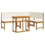 Set de Bistro de Jardín de 3 Piezas con Cojines de Madera Maciza de Acacia de , Bancos de jardín - Ref: Foro24-3329107, Preci...