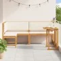 Set de Bistro de Jardín de 3 Piezas con Cojines de Madera Maciza de Acacia de , Bancos de jardín - Ref: Foro24-3329107, Preci...