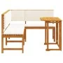 Set de Bistro de Jardín de 3 Piezas con Cojines de Madera Maciza de Acacia de , Bancos de jardín - Ref: Foro24-3329107, Preci...