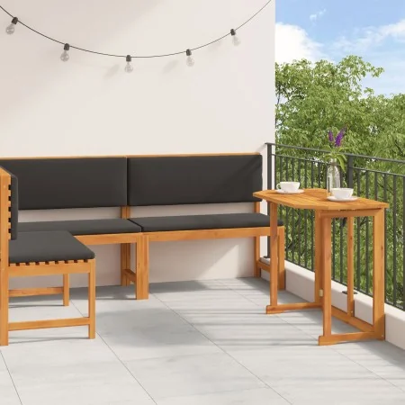 3-Piece Garden Bistro Set with Acacia Wood Cushions by , garden benches - Ref: Foro24-3329108, Price: 447,55 €, Discount: %