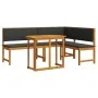 3-Piece Garden Bistro Set with Acacia Wood Cushions by , garden benches - Ref: Foro24-3329108, Price: 447,55 €, Discount: %