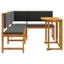 3-Piece Garden Bistro Set with Acacia Wood Cushions by , garden benches - Ref: Foro24-3329108, Price: 447,55 €, Discount: %