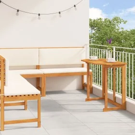 Juego de Comedor para Jardín de 4 Piezas con Cojines de Madera de Acacia de , Bancos de jardín - Ref: Foro24-3329109, Precio:...