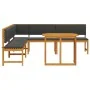 4-teiliges Garten-Esszimmerset mit Kissen aus massivem Akazienholz von , Gartenbänke - Ref: Foro24-3329110, Preis: 568,76 €, ...