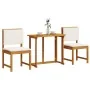Conjunto Bistro de Jardín de 3 Piezas con Cojines de Madera Sólida de Acacia de , Mesas de jardín - Ref: Foro24-3329111, Prec...