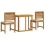 Conjunto Bistro de Jardín de 3 Piezas con Cojines de Madera Sólida de Acacia de , Mesas de jardín - Ref: Foro24-3329111, Prec...