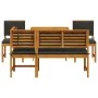 Set de Comedor de Jardín de 5 Piezas con Cojines de Madera de Acacia de , Mesas de jardín - Ref: Foro24-3329116, Precio: 453,...