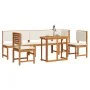 Conjunto de comedor de jardín de 6 piezas con cojines de madera maciza de acacia de , Mesas de jardín - Ref: Foro24-3329117, ...