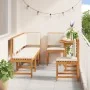 Conjunto de comedor de jardín de 6 piezas con cojines de madera maciza de acacia de , Mesas de jardín - Ref: Foro24-3329117, ...