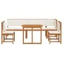 Conjunto de comedor de jardín de 6 piezas con cojines de madera maciza de acacia de , Mesas de jardín - Ref: Foro24-3329117, ...