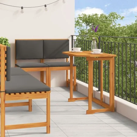 Juego de Comedor para Jardín de 5 Piezas con Cojines de Madera Maciza de Acacia de , Mesas de jardín - Ref: Foro24-3329120, P...