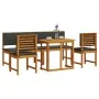 Juego de Comedor para Jardín de 5 Piezas con Cojines de Madera Maciza de Acacia de , Mesas de jardín - Ref: Foro24-3329120, P...