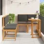 Juego de Comedor para Jardín de 5 Piezas con Cojines de Madera Maciza de Acacia de , Mesas de jardín - Ref: Foro24-3329120, P...