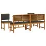 Juego de Comedor para Jardín de 5 Piezas con Cojines de Madera Maciza de Acacia de , Mesas de jardín - Ref: Foro24-3329120, P...