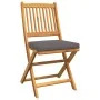 4-piece Folding Garden Chairs with Cushion in Solid Acacia Wood | Foro24.es | Tu tienda online para hogar, jardín y más Foro24.es