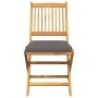 4-piece Folding Garden Chairs with Cushion in Solid Acacia Wood | Foro24.es | Tu tienda online para hogar, jardín y más Foro24.es