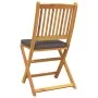 4-piece Folding Garden Chairs with Cushion in Solid Acacia Wood | Foro24.es | Tu tienda online para hogar, jardín y más Foro24.es