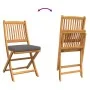 4-piece Folding Garden Chairs with Cushion in Solid Acacia Wood | Foro24.es | Tu tienda online para hogar, jardín y más Foro24.es