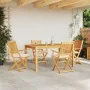 Klappbare Gartenstühle mit weißem Kissen 4 Stück aus massivem Akazienholz | Foro24.es | Tu tienda online para hogar, jardín y más Foro24.es