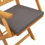 Klappbare Gartenstühle mit grauem Kissen 4 Stück aus massivem Akazienholz | Foro24.es | Tu tienda online para hogar, jardín y más Foro24.es
