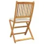 Folding garden chairs with white cushion 6pcs made of solid acacia wood by , Garden chairs - Ref: Foro24-3329125, Price: 291,...