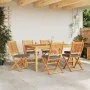 Klappbare Gartenstühle mit grauem Kissen 6 Stück aus massivem Akazienholz | Foro24.es | Tu tienda online para hogar, jardín y más Foro24.es