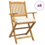 Klappbare Gartenstühle mit weißem Kissen 6 Stück massives Akazienholz | Foro24.es | Tu tienda online para hogar, jardín y más Foro24.es