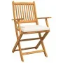 Folding Garden Chairs with White Cushion 6pcs Solid Acacia Wood | Foro24.es | Tu tienda online para hogar, jardín y más Foro24.es