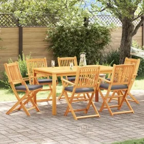 Klappbare Gartenstühle mit Kissen Grau 6 Stück