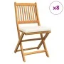 Klappbare Gartenstühle mit weißem Kissen 8 Stück aus massivem Akazienholz | Foro24.es | Tu tienda online para hogar, jardín y más Foro24.es