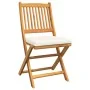 Folding garden chairs with white cushion 8 pieces made of solid acacia wood | Foro24.es | Tu tienda online para hogar, jardín y más Foro24.es