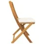 Folding garden chairs with white cushion 8 pieces made of solid acacia wood | Foro24.es | Tu tienda online para hogar, jardín y más Foro24.es