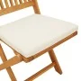 Folding garden chairs with white cushion 8 pieces made of solid acacia wood | Foro24.es | Tu tienda online para hogar, jardín y más Foro24.es
