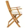 Folding garden chairs with white cushion 8 pieces made of solid acacia wood | Foro24.es | Tu tienda online para hogar, jardín y más Foro24.es