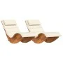 Sonnenliege 2er-Set cremefarben, Naturholz von , Gartenstühle - Ref: Foro24-3329134, Preis: 282,91 €, Rabatt: %