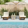 Sonnenliege 2er-Set cremefarben, Naturholz von , Gartenstühle - Ref: Foro24-3329134, Preis: 282,91 €, Rabatt: %