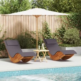 Sun Lounger Set of 2 Dark Grey by , Garden chairs - Ref: Foro24-3329135, Price: 267,16 €, Discount: %