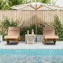 Sun lounger Set of 2 Beige Wood and upholstered fabric Large by , Garden chairs - Ref: Foro24-3329136, Price: 264,34 €, Disco...