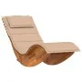 Sun lounger Set of 2 Beige Wood and upholstered fabric Large by , Garden chairs - Ref: Foro24-3329136, Price: 264,34 €, Disco...
